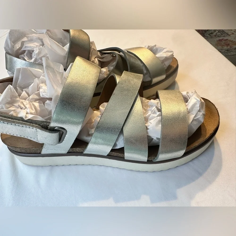 A.N.A. A New Approach Silver Strappy Sandals Lightly Used Size 8